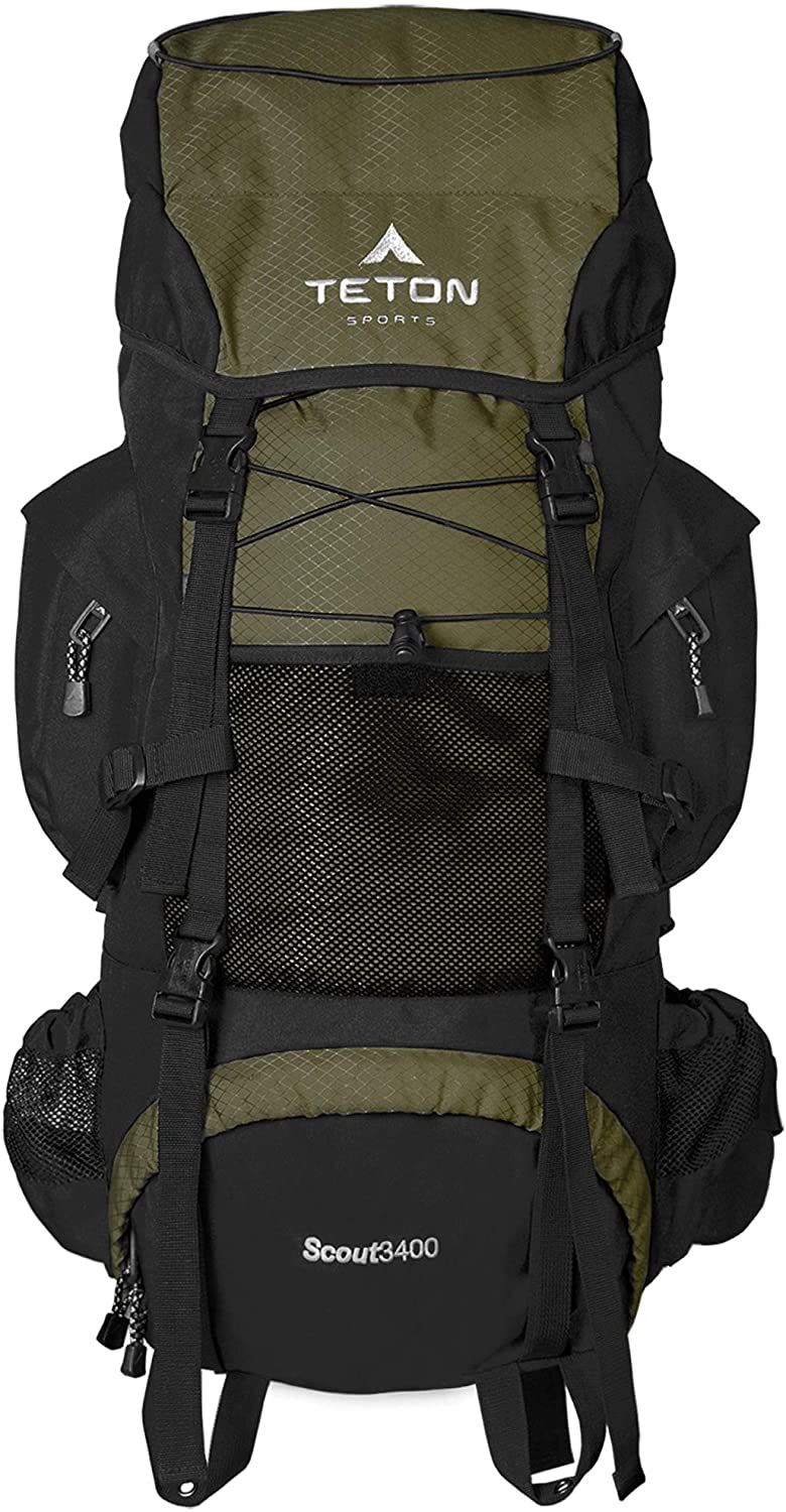 TETON Sports Scout 3400 Internal Frame Backpack; High-Performance Backpack for Backpacking, Hiking, Camping