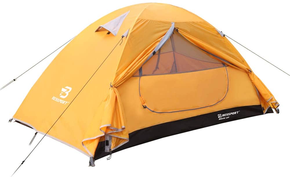 Bessport Camping Tent 1 and 2 Person Lightweight Backpacking Tent Waterproof Two Doors Easy Setup Tent for Outdoor, Hiking Mountaineering Travel